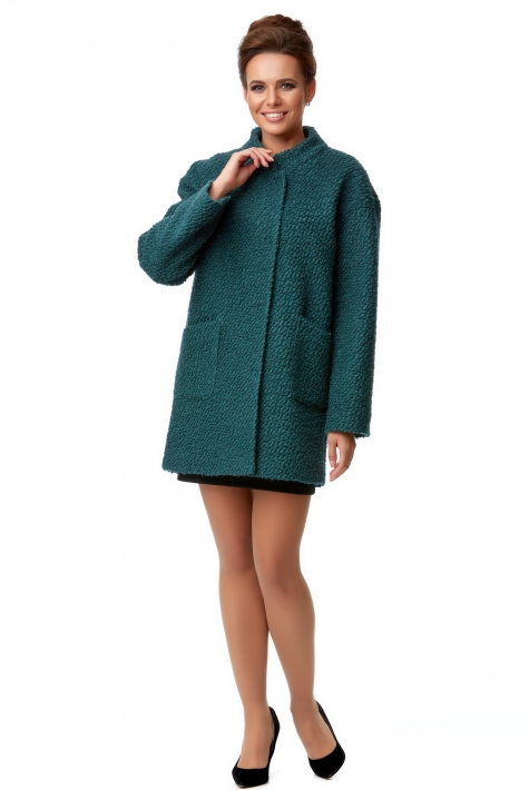 Женское пальто из текстиля с воротником 8000916