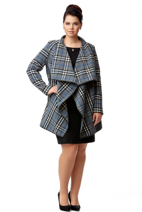 Женское пальто из текстиля с воротником 8000925