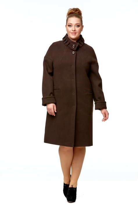 Женское пальто из текстиля с воротником 8000961