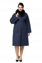 Женское пальто из текстиля с воротником, отделка песец 8001027-2