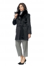 Женское пальто из текстиля с воротником, отделка песец 8001124-2