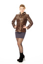 Женская кожаная куртка из натуральной кожи с воротником 8001754