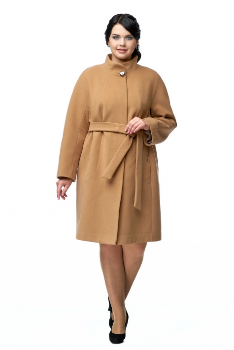 Женское пальто из текстиля с воротником 8002263