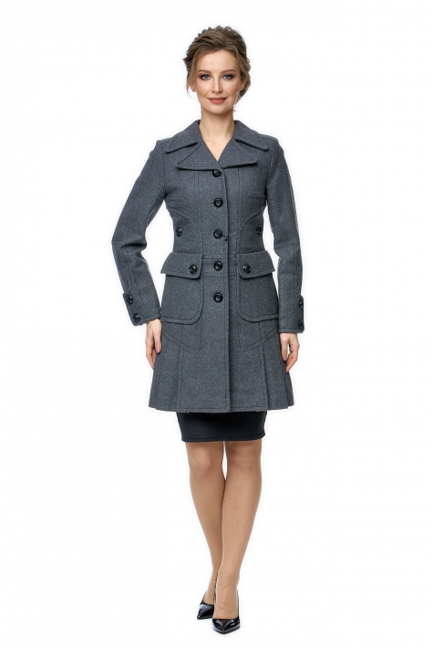Женское пальто из текстиля с воротником 8002548