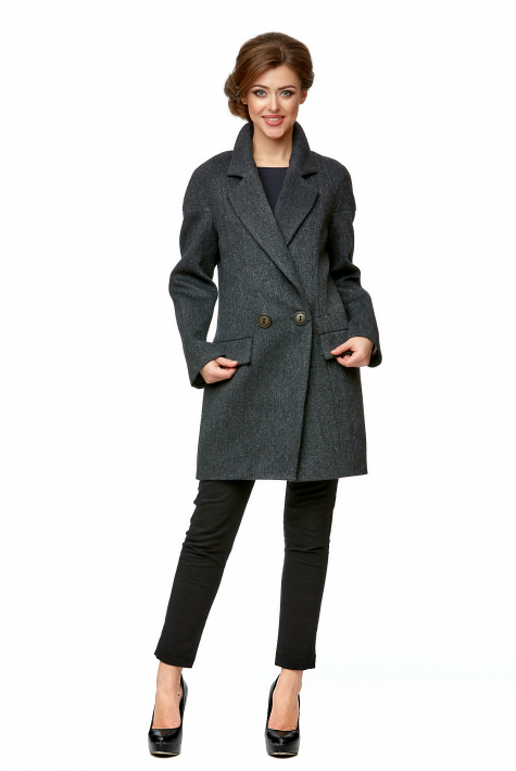 Женское пальто из текстиля с воротником 8002676
