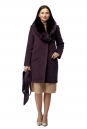 Женское пальто из текстиля с воротником, отделка песец 8003039-3