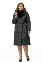 Женское пальто из текстиля с воротником, отделка песец 8003046