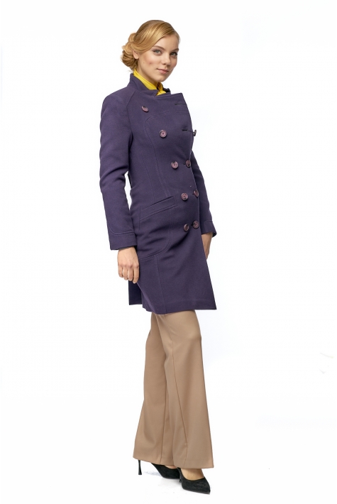 Женское пальто из текстиля с воротником 8003052