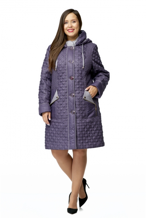 Женское пальто из текстиля с капюшоном 8009954