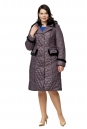 Женское пальто из текстиля с капюшоном, отделка норка 8010030