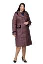 Женское пальто из текстиля с капюшоном, отделка норка 8010061-2