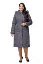 Женское пальто из текстиля с капюшоном, отделка песец 8010083