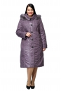 Женское пальто из текстиля с капюшоном, отделка песец 8010104