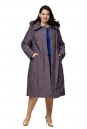 Женское пальто из текстиля с капюшоном, отделка песец 8010114-2