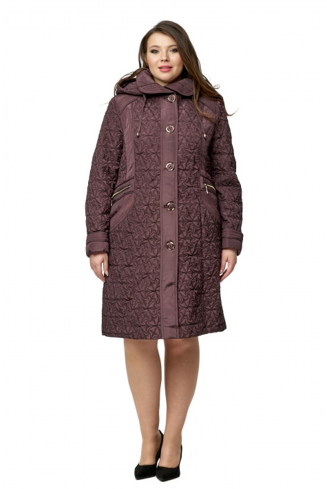 Женское пальто из текстиля с капюшоном 8010438