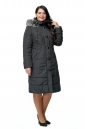 Женское пальто из текстиля с капюшоном, отделка песец 8010605