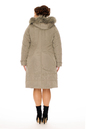 Женское пальто из текстиля с капюшоном, отделка песец 8010660-3
