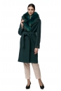 Женское пальто из текстиля с воротником, отделка енот 8016405-2