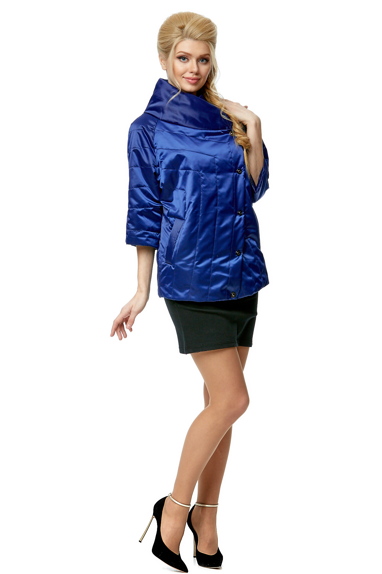 Куртка женская из текстиля с воротником 8000895-2