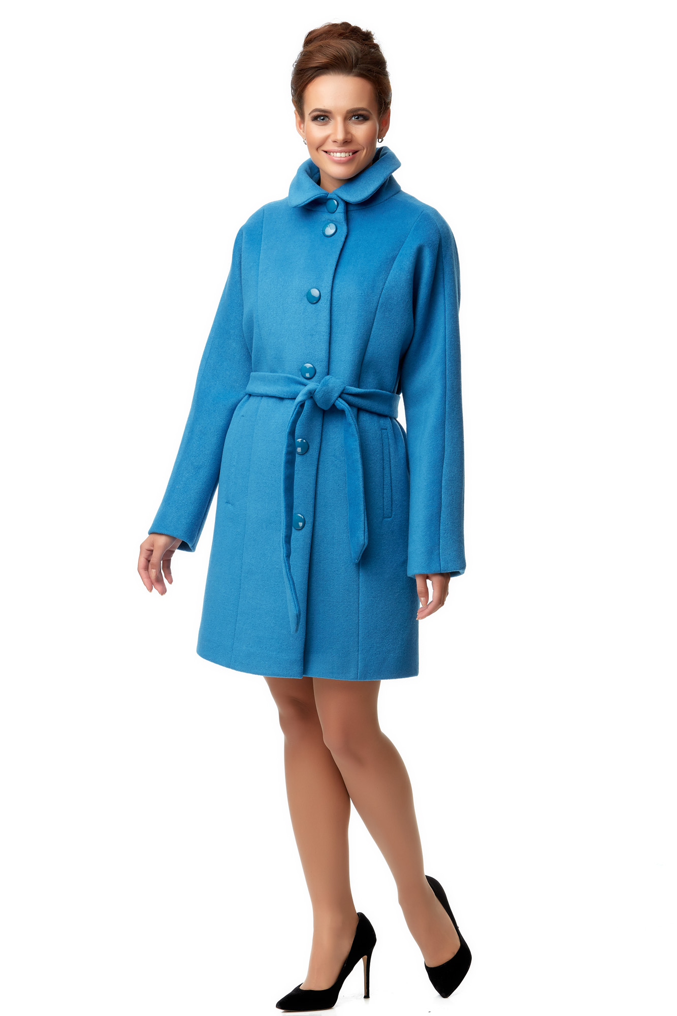 Женское пальто из текстиля с воротником 8000909-2