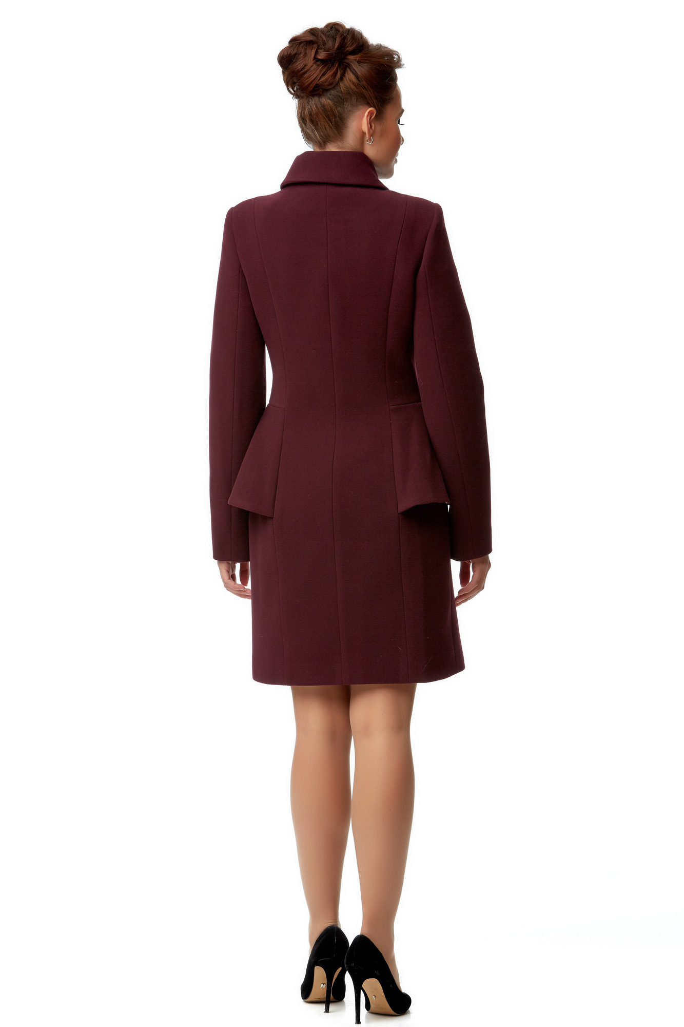 Женское пальто из текстиля с воротником 8000922-3