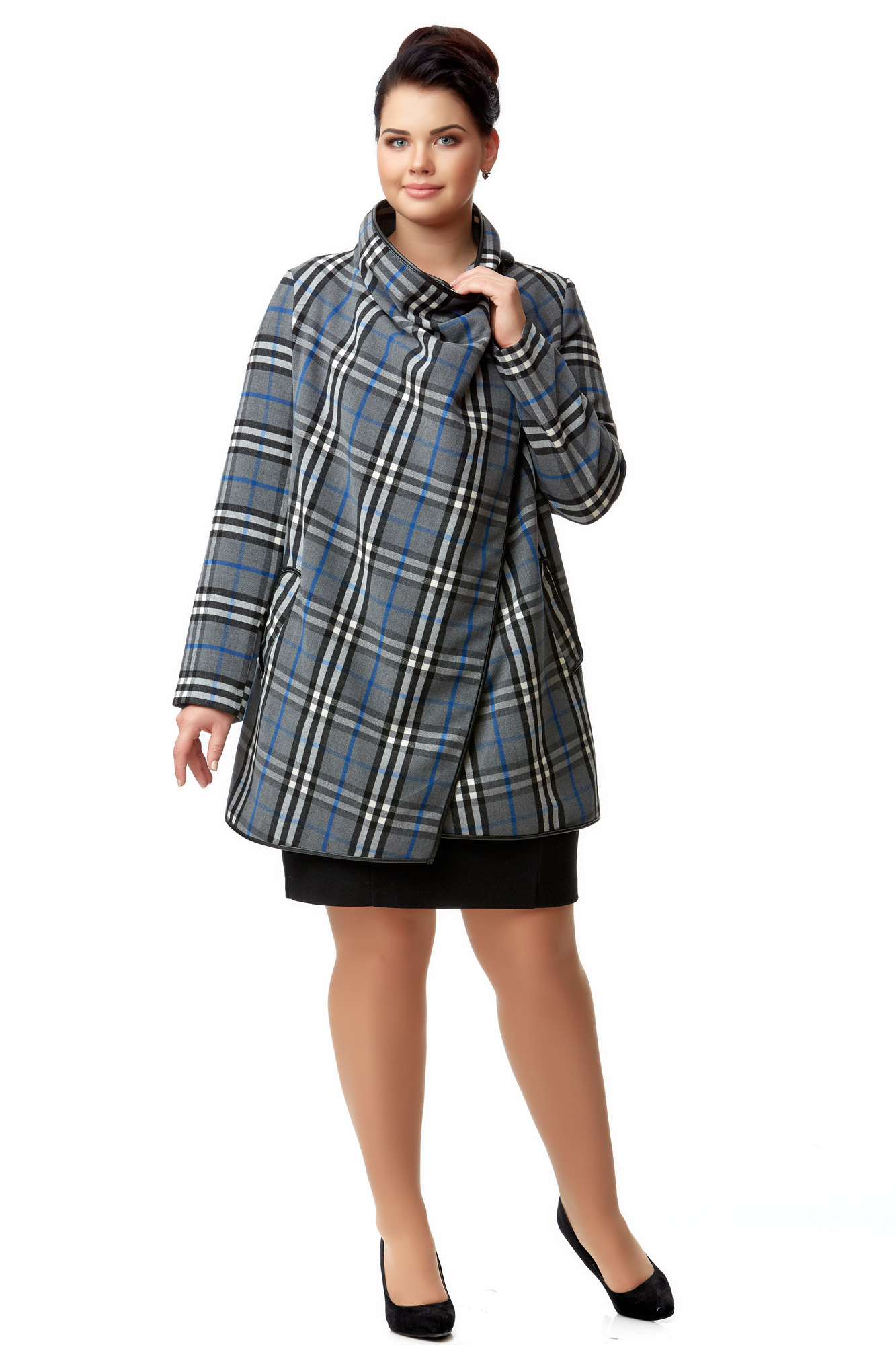 Женское пальто из текстиля с воротником 8000925-2
