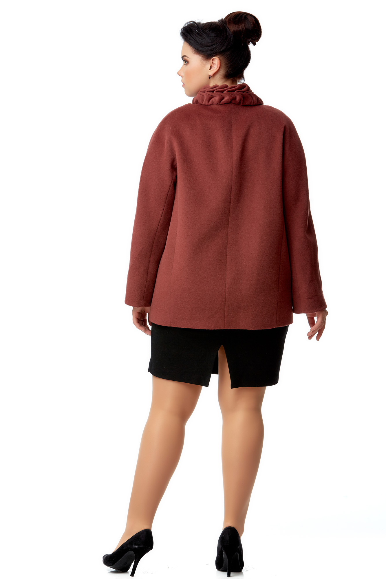 Женское пальто из текстиля с воротником 8000943-3