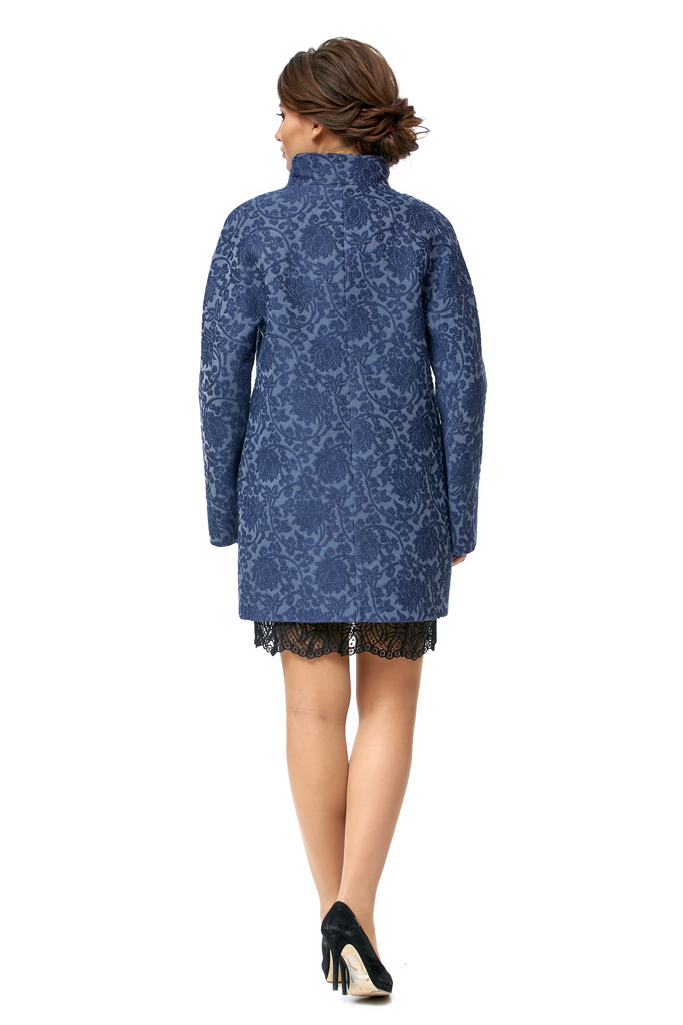 Женское пальто из текстиля с воротником 8001058-3