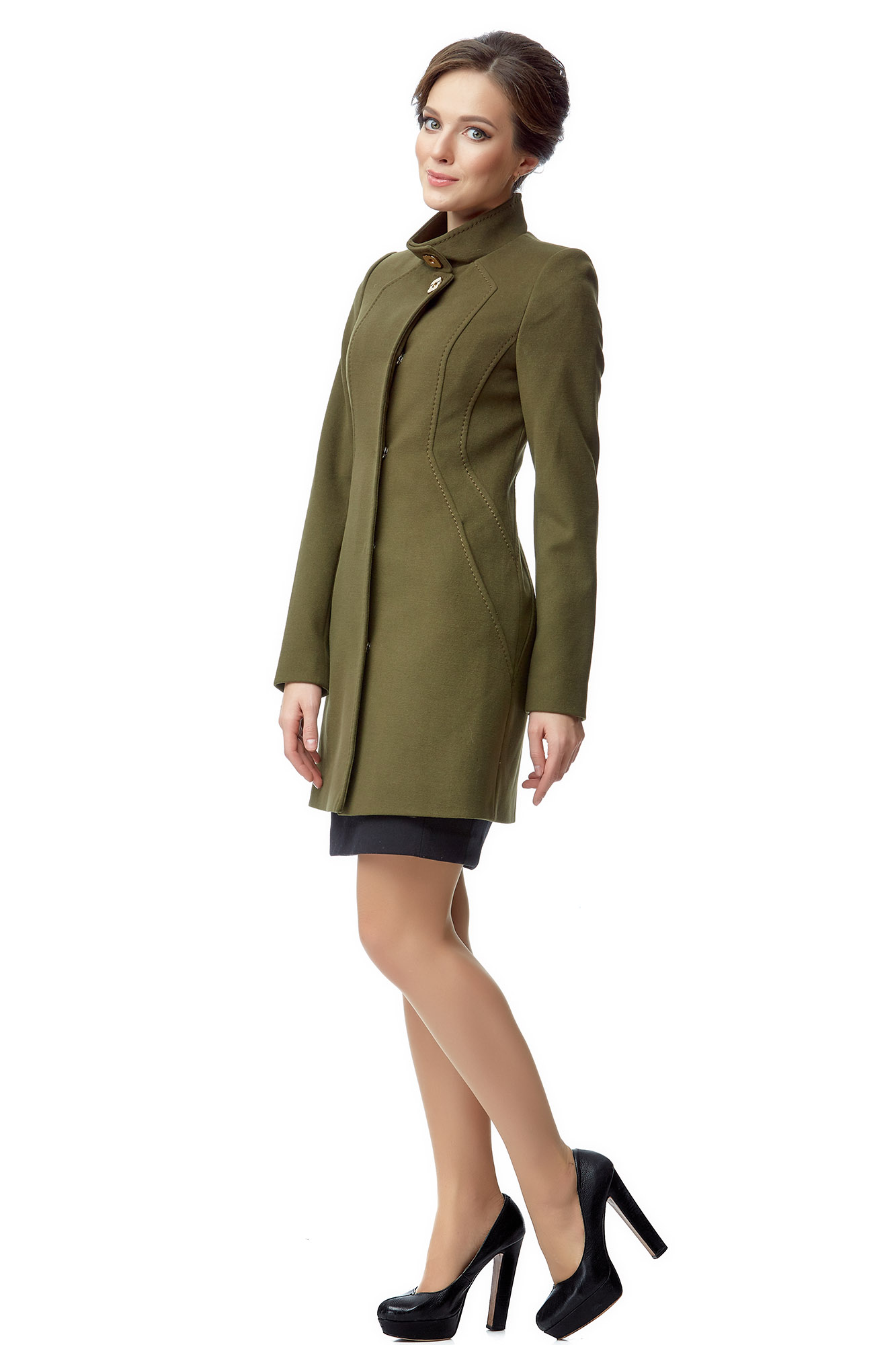 Женское пальто из текстиля с воротником 8001763-2