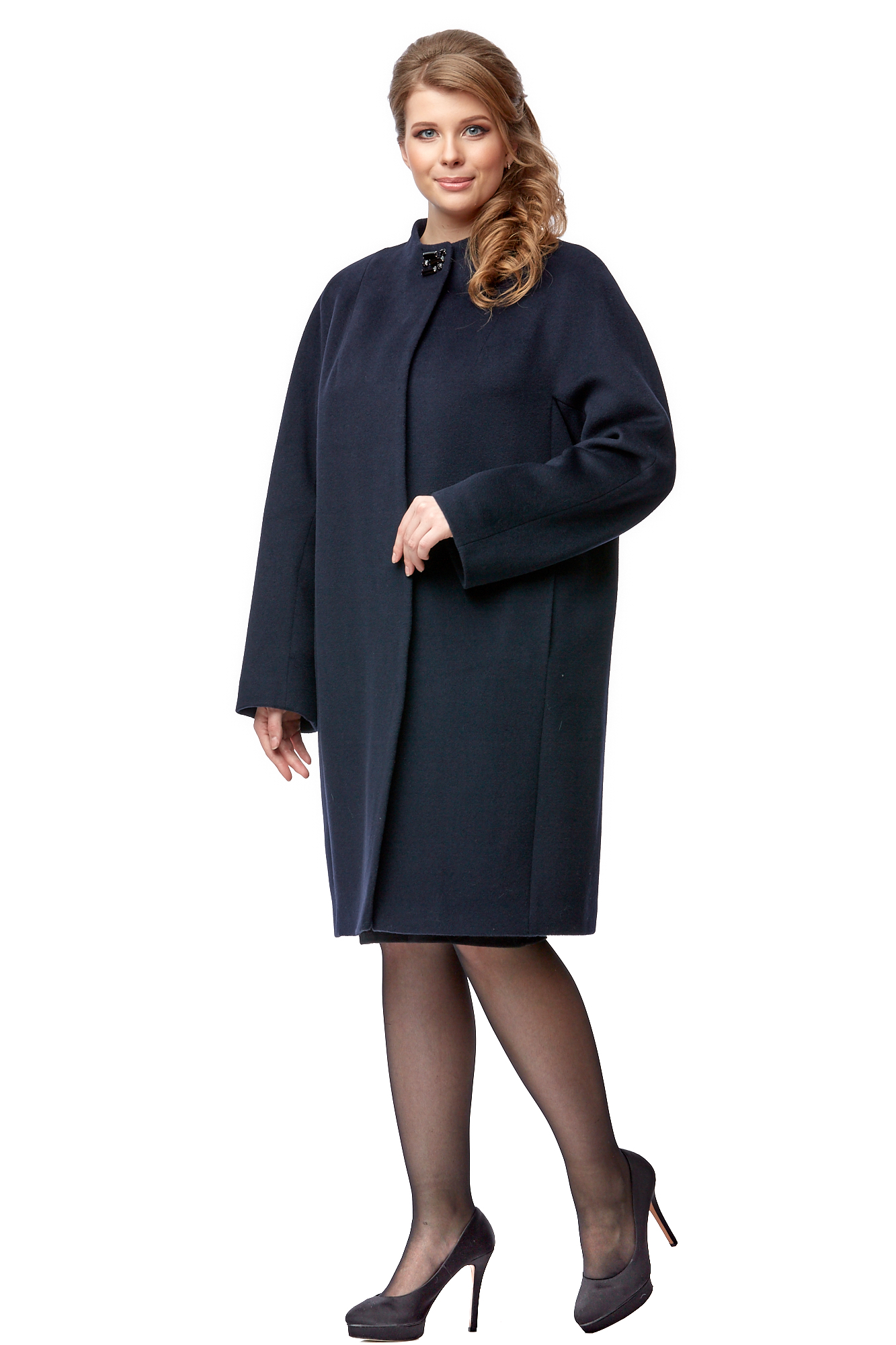 Женское пальто из текстиля без воротника 8001784-2