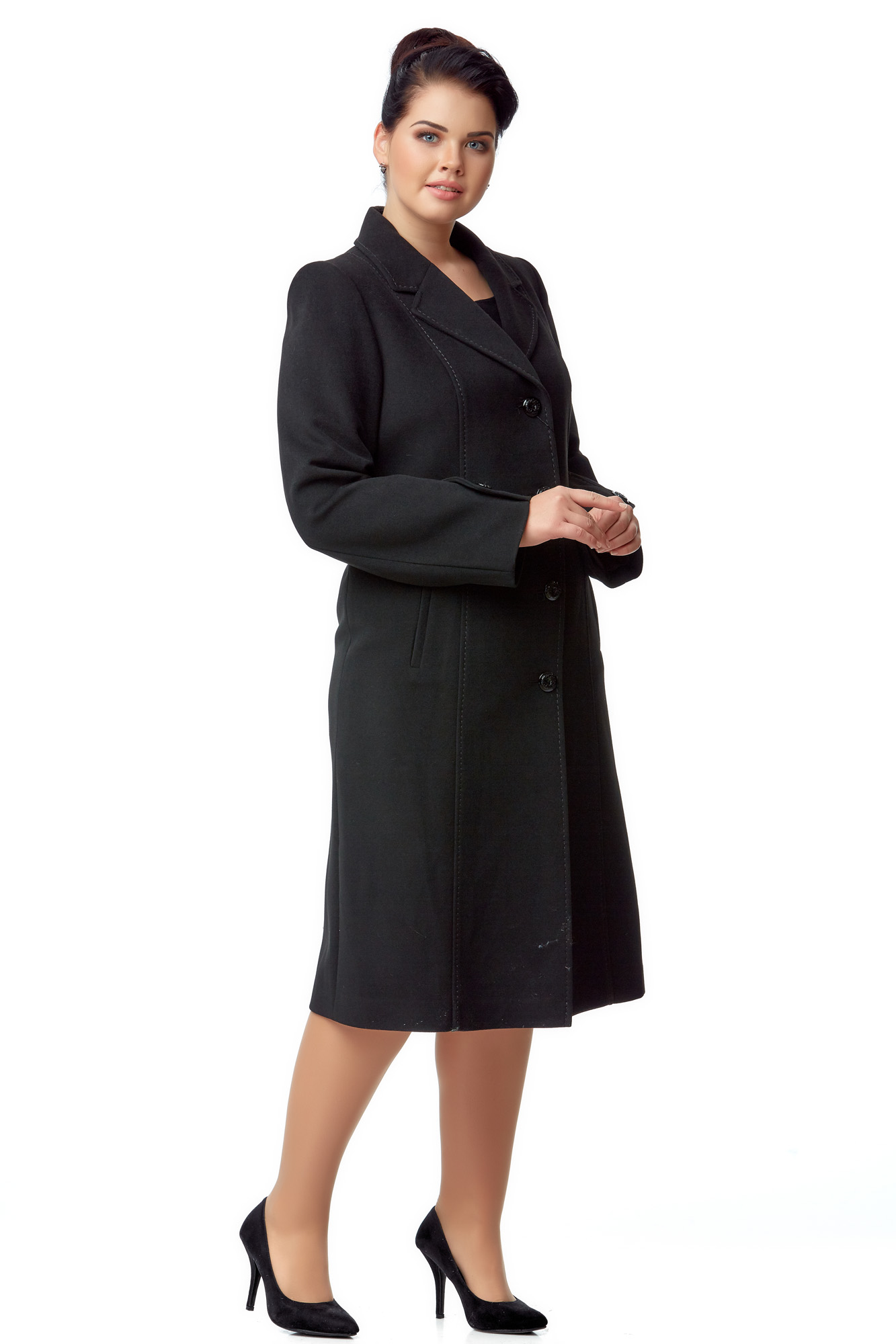 Женское пальто из текстиля с воротником 8001945-2