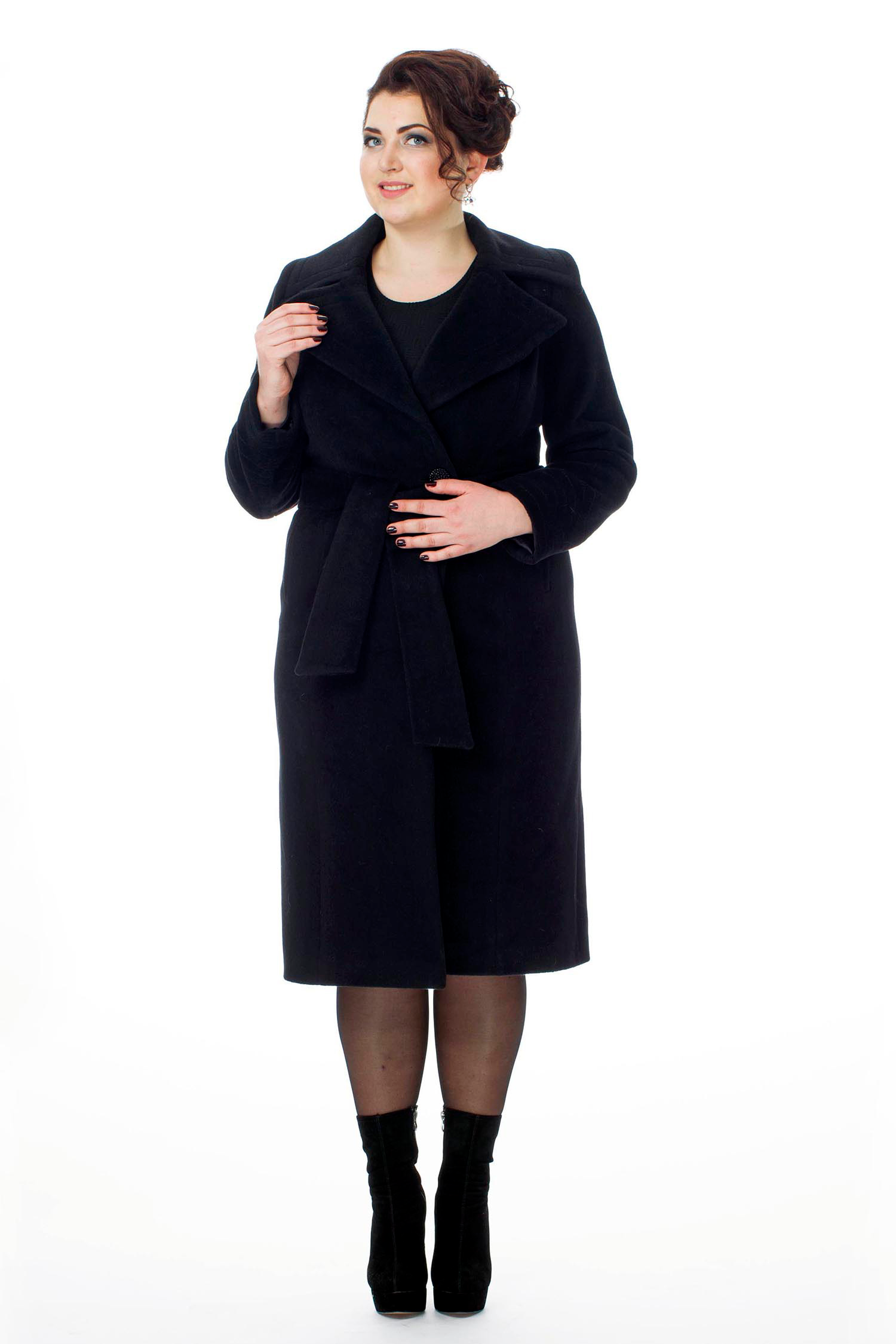 Женское пальто из текстиля с воротником 8002365-3