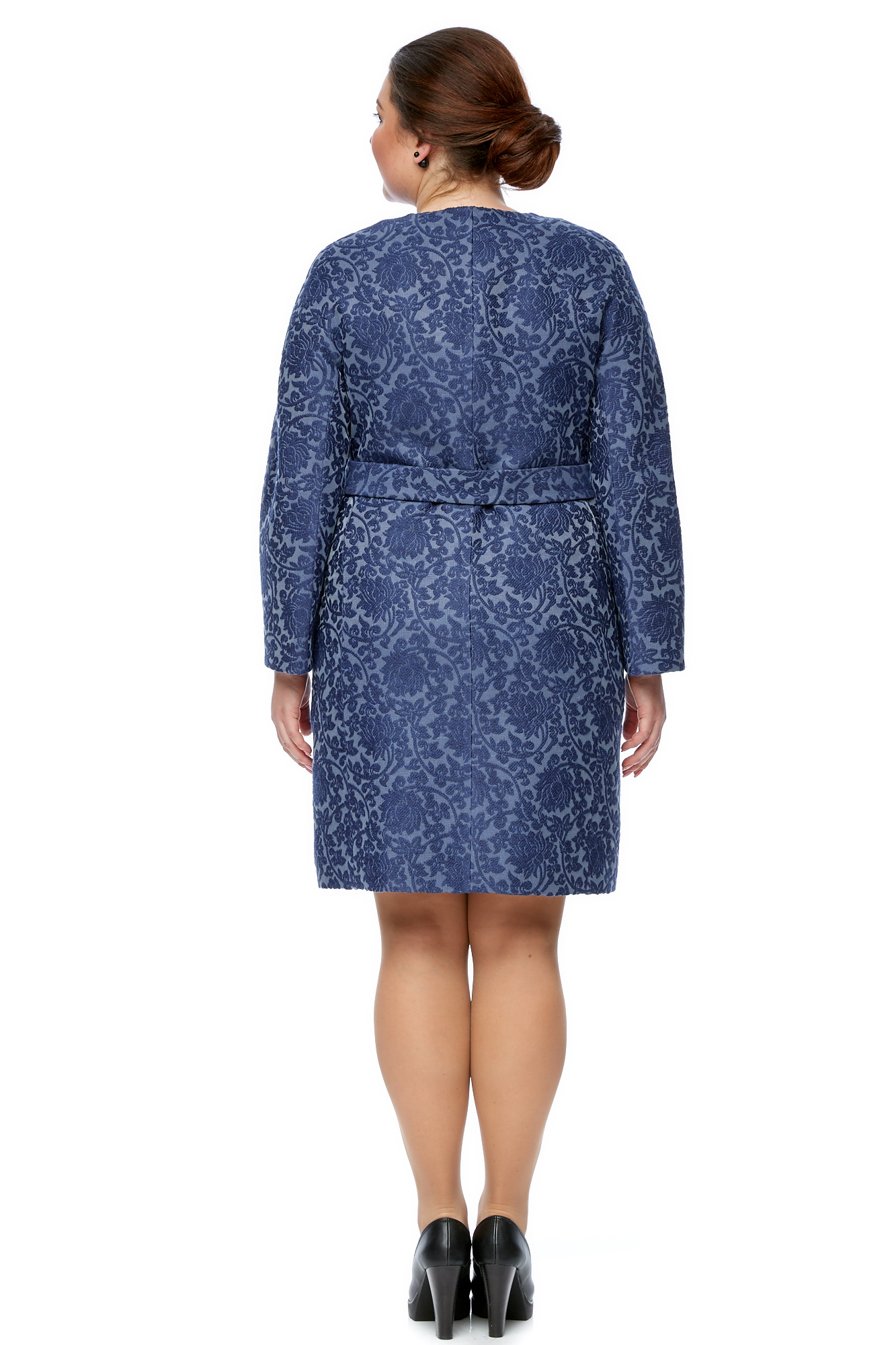 Женское пальто из текстиля без воротника 8002390-3