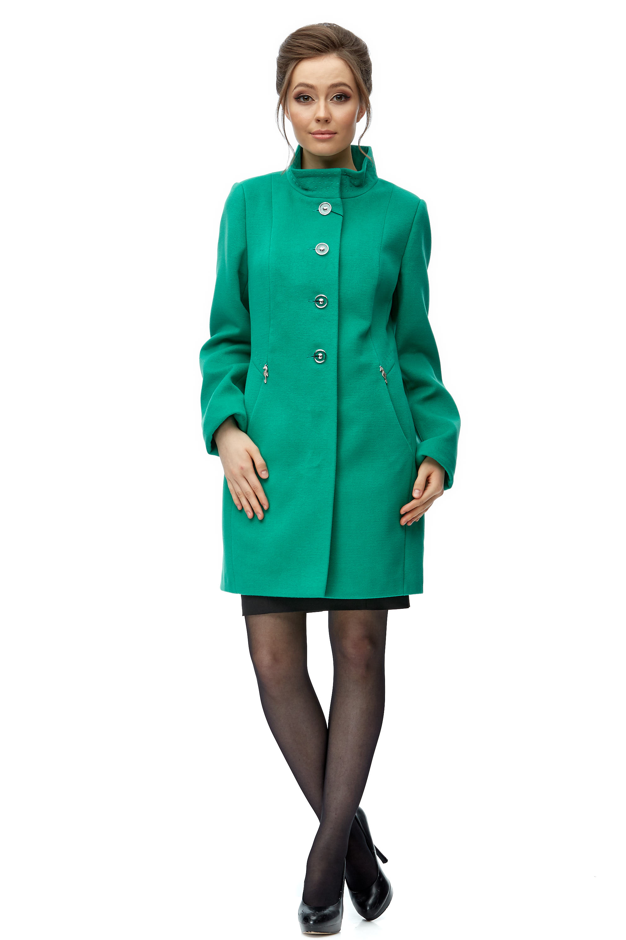 Женское пальто из текстиля с воротником 8002485-2