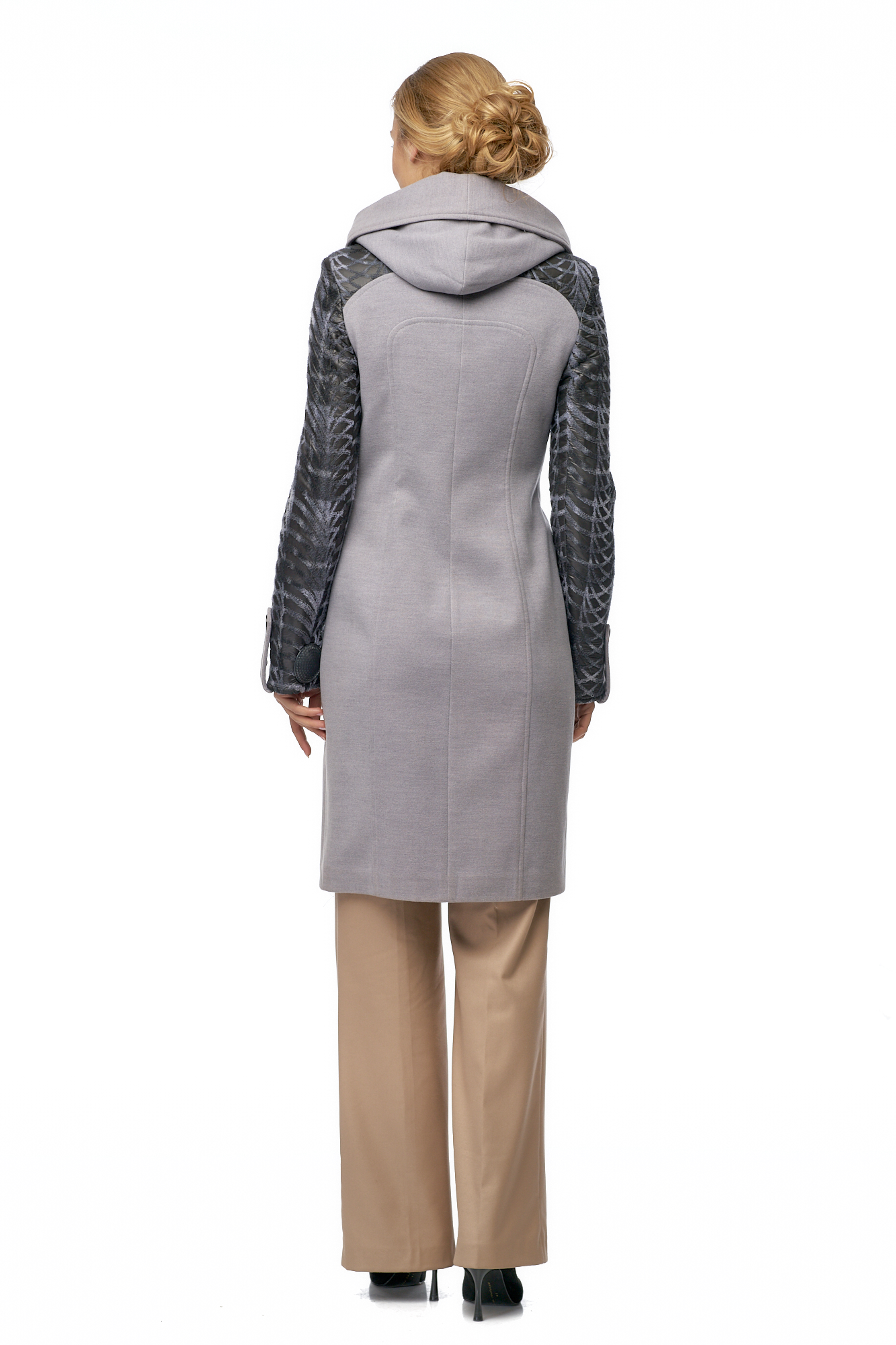 Женское пальто из текстиля с капюшоном 8002731-3