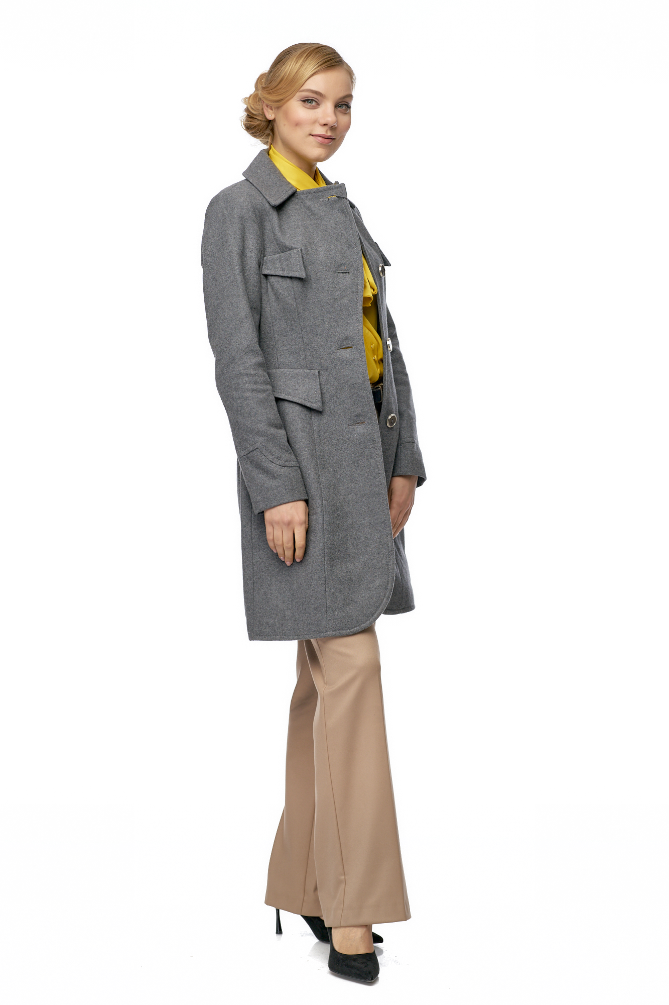 Женское пальто из текстиля с воротником 8003049-5