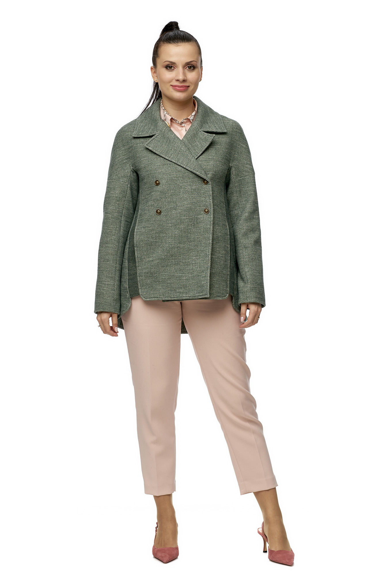 Женское пальто из текстиля с воротником 8009172-2