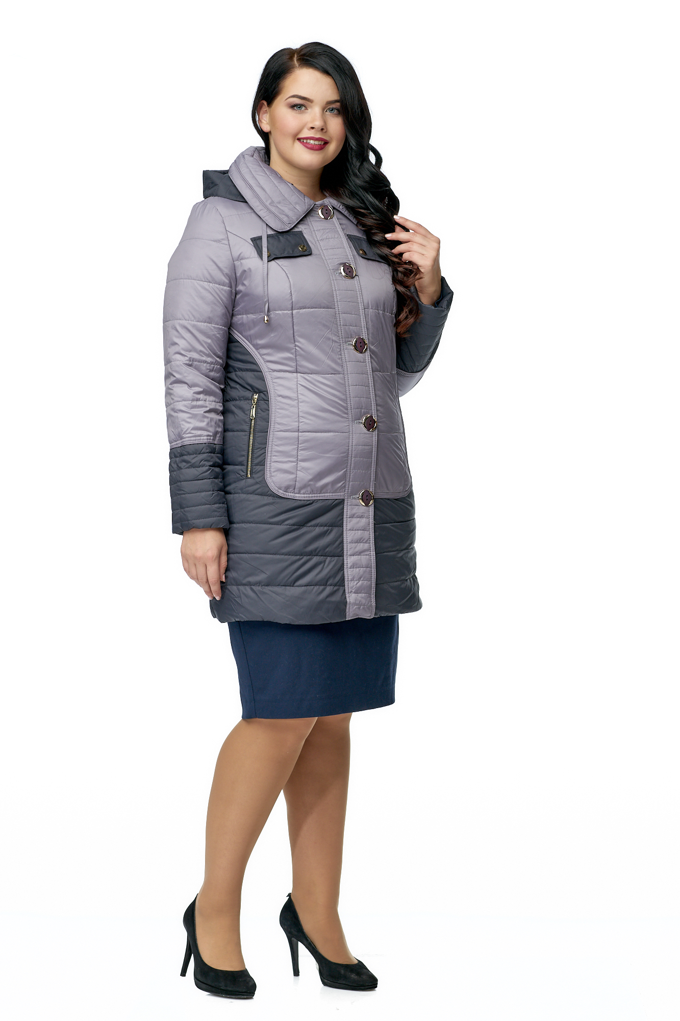 Куртка женская из текстиля с капюшоном 8010494-2