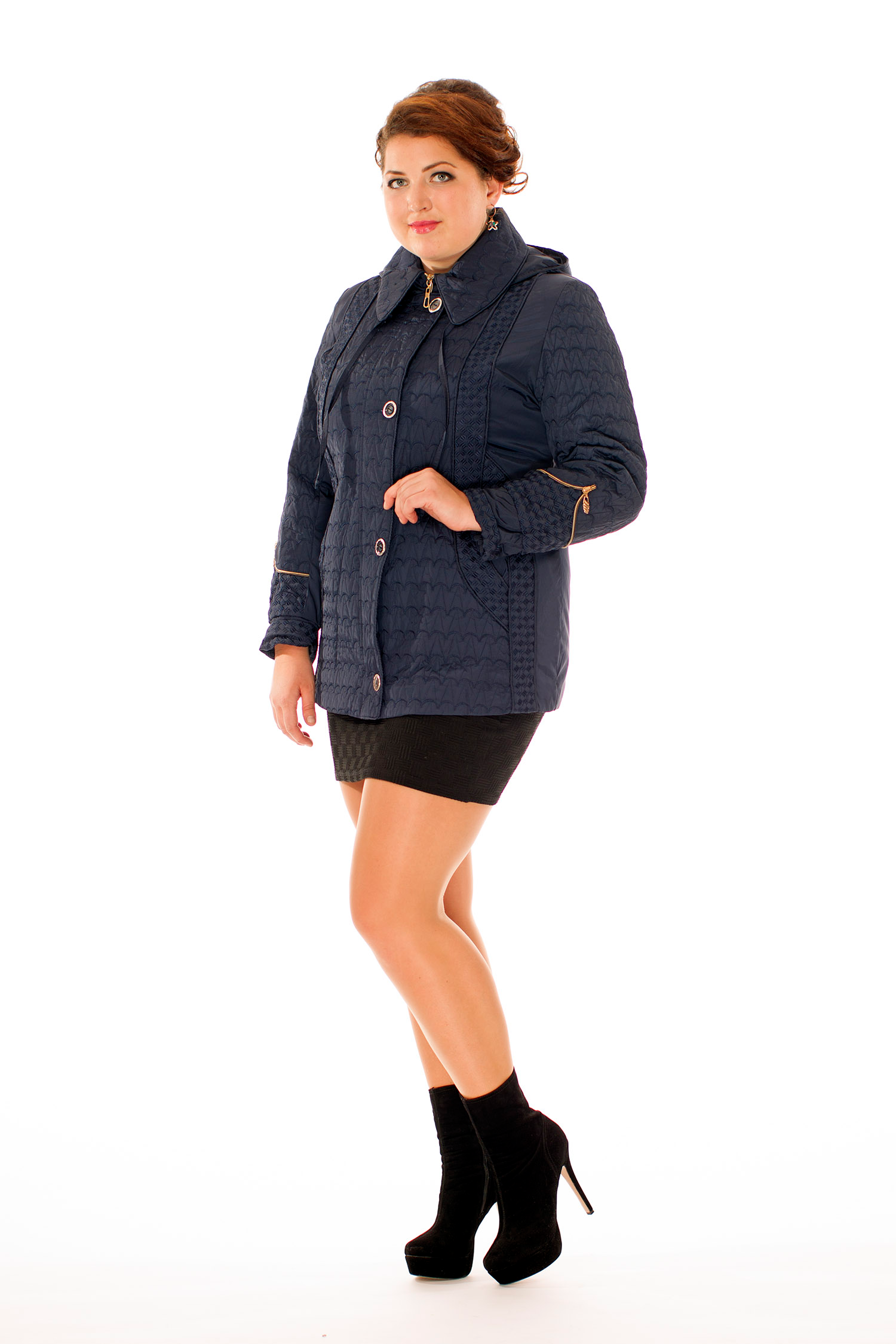 Куртка женская из текстиля с капюшоном 8010602-2
